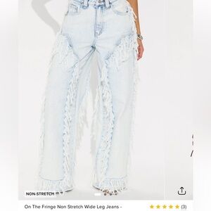 Bundle deal: Fashion Nova Light Blue Fringe Jeans + Jean shorts -size 5,26 waist